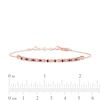 Thumbnail Image 2 of Ruby and Diamond Accent Alternating Bar Bracelet in 10K Rose Gold - 7.25"