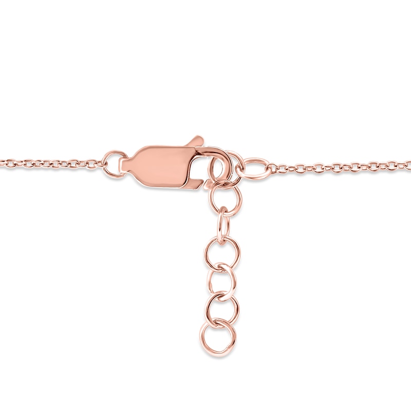 Ruby and Diamond Accent Alternating Bar Bracelet in 10K Rose Gold - 7.25"|Peoples Jewellers