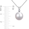 Thumbnail Image 2 of 9.0-10.0mm South Sea Cultured Pearl and 0.05 CT. T.W. Diamond Pendant in 14K White Gold-17"