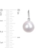 Thumbnail Image 2 of 9.0-10.0mm South Sea Cultured Pearl and 0.10 CT. T.W. Diamond Drop Earrings in 14K White Gold