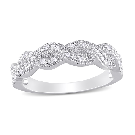 0.13 CT. T.W. Diamond Braid Band in Sterling Silver