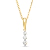 0.085 CT. T.W. Diamond Linear Three Stone Pendant in 14K Gold