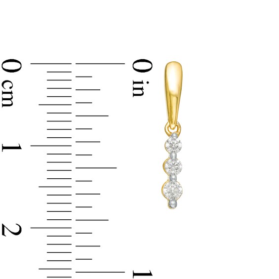 0.145 CT. T.W. Diamond Three Stone Drop Earrings in 14K Gold