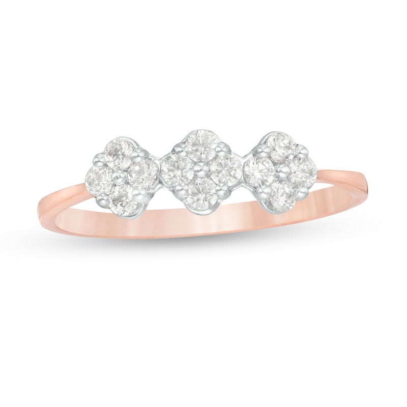 0.23 CT. T.W. Composite Diamond Three Stone Ring in 14K Rose Gold|Peoples Jewellers