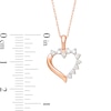 Thumbnail Image 2 of 0.145 CT. T.W. Diamond Swirl Heart Pendant in 14K Rose Gold