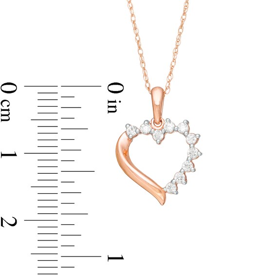 0.145 CT. T.W. Diamond Swirl Heart Pendant in 14K Rose Gold