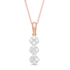 Thumbnail Image 0 of 0.23 CT. T.W. Composite Diamond Three Stone Drop Pendant in 14K Rose Gold