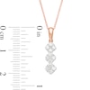 Thumbnail Image 2 of 0.23 CT. T.W. Composite Diamond Three Stone Drop Pendant in 14K Rose Gold