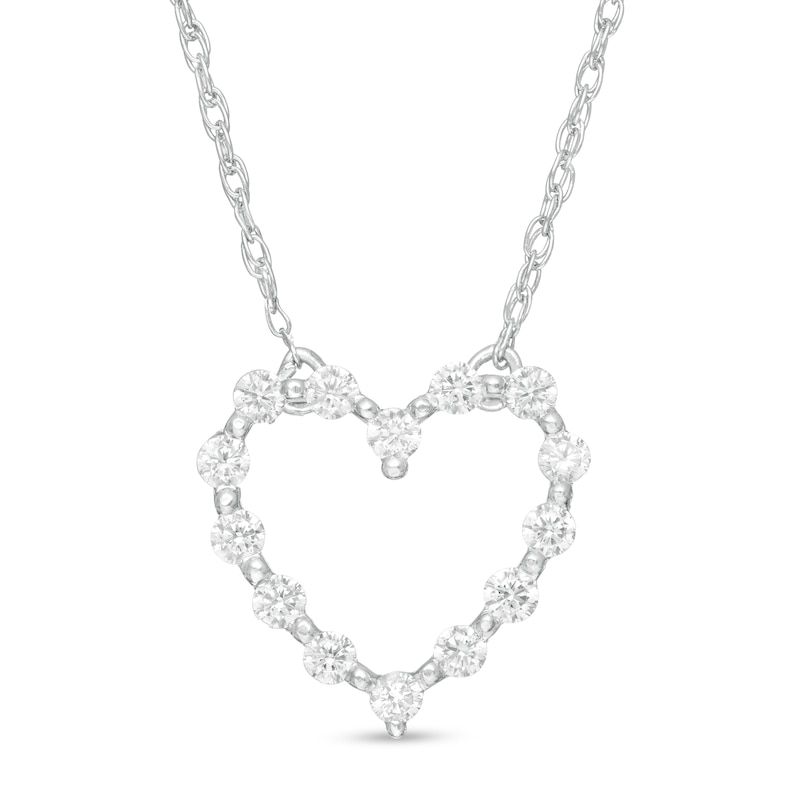 0.23 CT. T.W. Diamond Scattered Heart Necklace in 14K White Gold|Peoples Jewellers