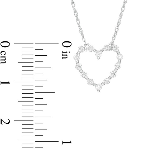 0.23 CT. T.W. Diamond Scattered Heart Necklace in 14K White Gold