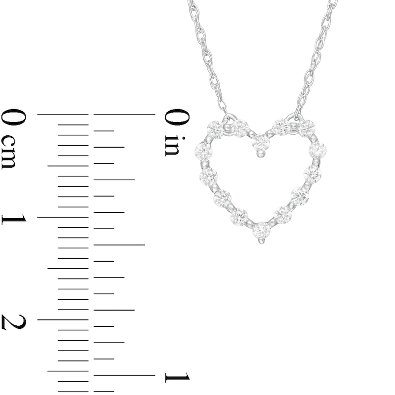 0.23 CT. T.W. Diamond Scattered Heart Necklace in 14K White Gold