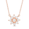 Thumbnail Image 0 of 0.23 CT. T.W. Composite Diamond Flower Necklace in 14K Rose Gold