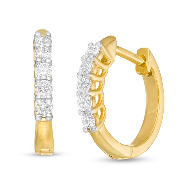 0.23 CT. T.W. Diamond Hoop Earrings in 14K Gold|Peoples Jewellers