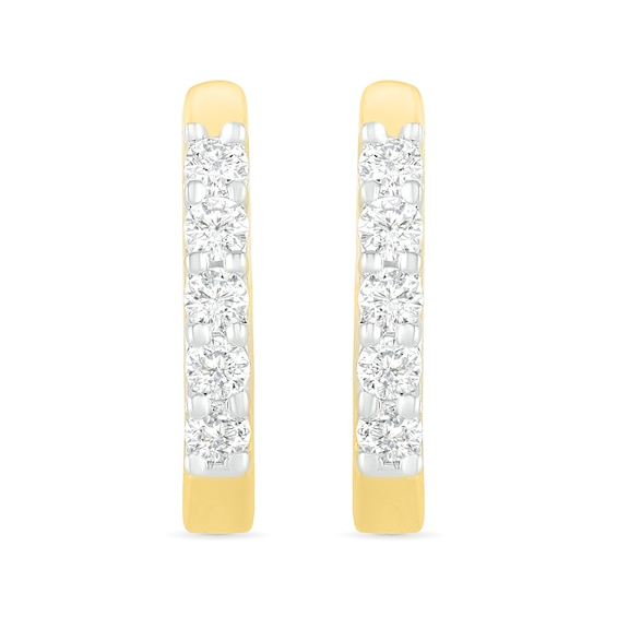 0.23 CT. T.W. Diamond Hoop Earrings in 14K Gold