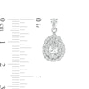 Pear-Shaped and Round Lab-Created White Sapphire Double Frame Drop Pendant and Drop Earrings Set in Sterling Silver