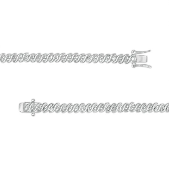 1.98 CT. T.W. Diamond Duos Cascading Tennis-Style Necklace in Sterling Silver - 24"