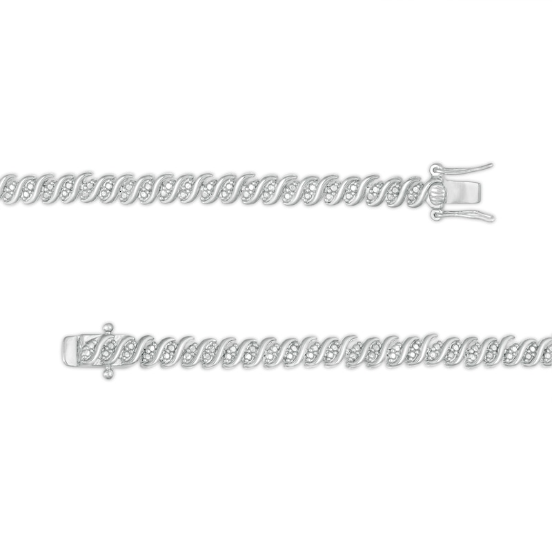 1.98 CT. T.W. Diamond Duos Cascading Tennis-Style Necklace in Sterling Silver - 24"|Peoples Jewellers