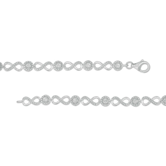 Diamond Accent Infinity Link Bracelet in Sterling Silver - 7.5"