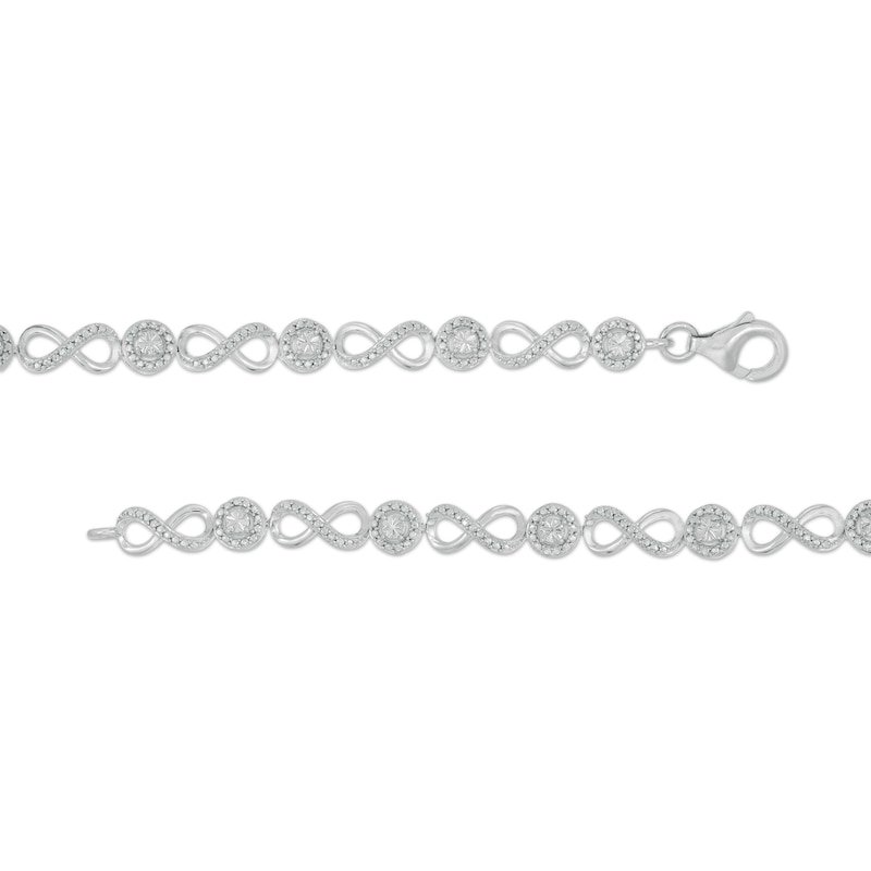 Diamond Accent Infinity Link Bracelet in Sterling Silver - 7.5"|Peoples Jewellers