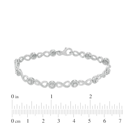 Diamond Accent Infinity Link Bracelet in Sterling Silver - 7.5"