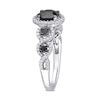 Thumbnail Image 2 of 1.95 CT. T.W. Enhanced Black and White Diamond Frame Five Stone Engagement Ring in 10K White Gold