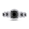 Thumbnail Image 3 of 1.95 CT. T.W. Enhanced Black and White Diamond Frame Five Stone Engagement Ring in 10K White Gold