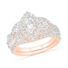Thumbnail Image 0 of 1.45 CT. T.W. Marquise Diamond Frame Vintage-Style Bridal Set in 10K Rose Gold