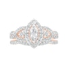 Thumbnail Image 3 of 1.45 CT. T.W. Marquise Diamond Frame Vintage-Style Bridal Set in 10K Rose Gold