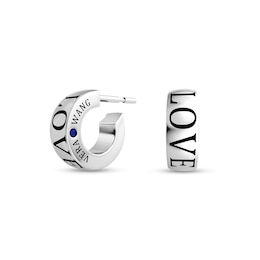 Vera Wang Love Collection &quot;LOVE&quot; Huggie Hoop Earrings in Sterling Silver