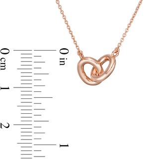 Vera Wang Love Collection Wedding Party Gifts Interlocking Circles Necklace in 14K Rose Gold Vermeil