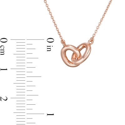 Vera Wang Love Collection Wedding Party Gifts Interlocking Circles Necklace in 14K Rose Gold Vermeil