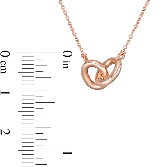 Vera Wang Love Collection Wedding Party Gifts Interlocking Circles Necklace in 14K Rose Gold Vermeil