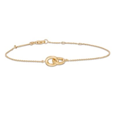 Vera Wang Love Collection Wedding Party Gifts Interlocking Circles Bracelet in 14K Gold Vermeil - 7.5"