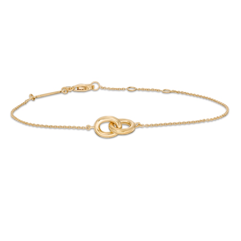 Vera Wang Love Collection Wedding Party Gifts Interlocking Circles Bracelet in 14K Gold Vermeil - 7.5"