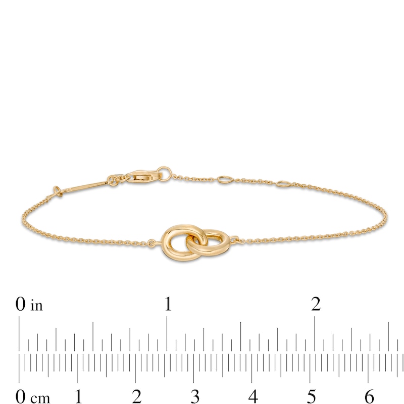 Vera Wang Love Collection Wedding Party Gifts Interlocking Circles Bracelet in 14K Gold Vermeil - 7.5"