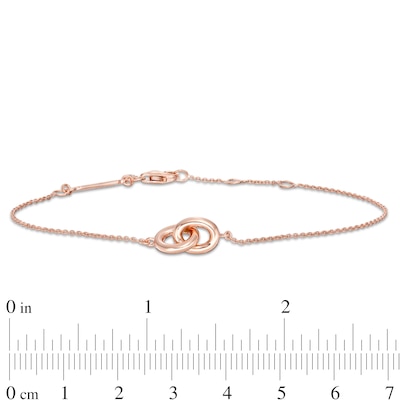 Vera Wang Love Collection Wedding Party Gifts Interlocking Circles Bracelet in 14K Rose Gold Vermeil - 7.5"