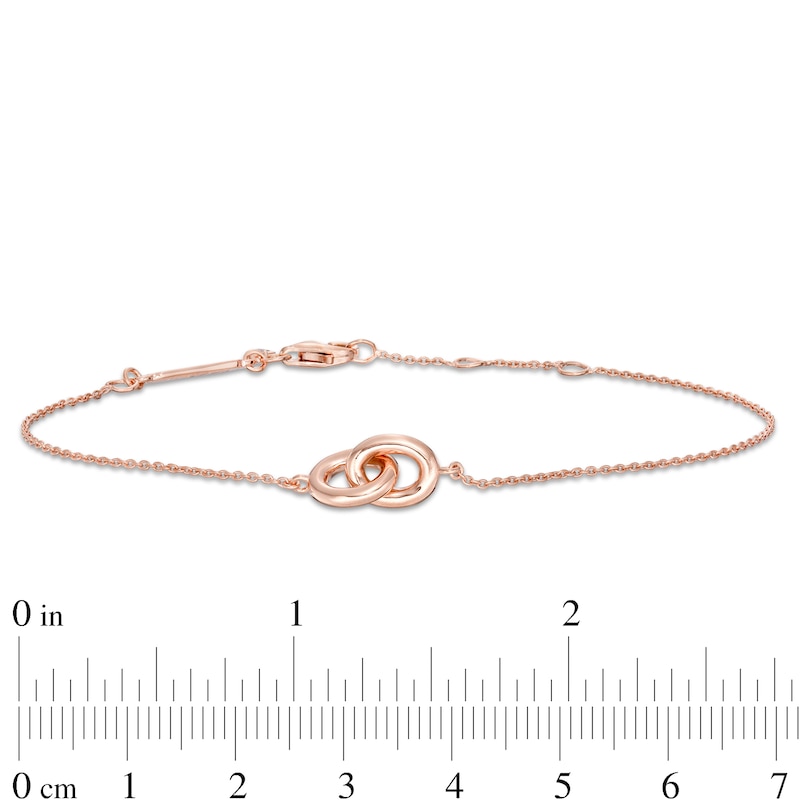 Vera Wang Love Collection Wedding Party Gifts Interlocking Circles Bracelet in 14K Rose Gold Vermeil - 7.5"|Peoples Jewellers