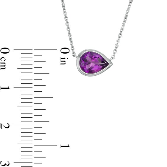 Vera Wang Love Collection Sideways Amethyst Wedding Party Gifts Necklace in Sterling Silver