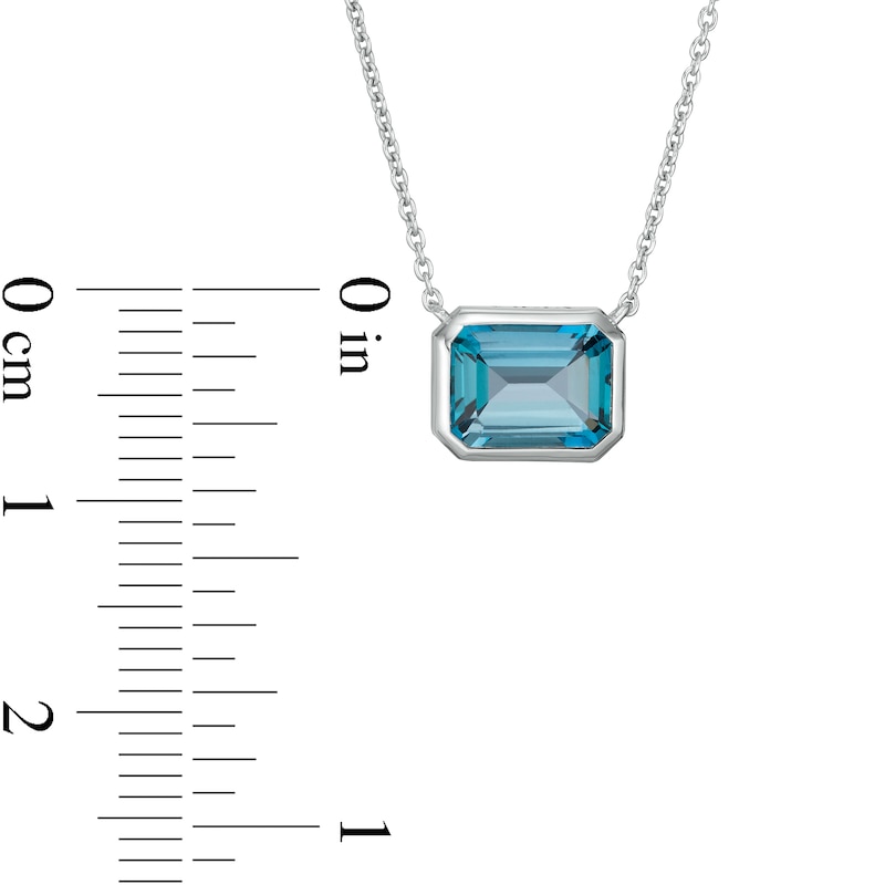 Vera Wang Love Collection Sideways London Blue Topaz Wedding Party Gifts Necklace in Sterling Silver|Peoples Jewellers