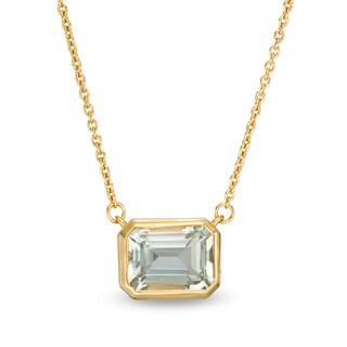 Vera Wang Love Collection Sideways Prasiolite Wedding Party Gifts Necklace in 14K Gold Vermeil