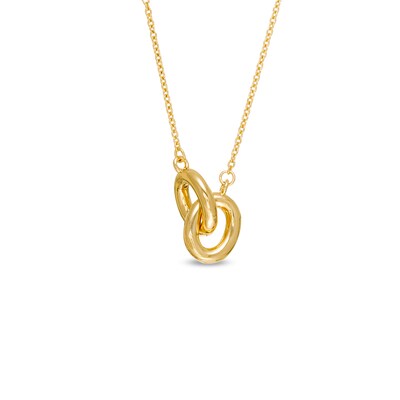 Vera Wang Love Collection Wedding Party Gifts Interlocking Circles Necklace in 14K Gold Vermeil