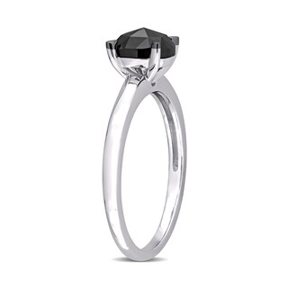 0.95 CT. Oval Black Diamond Solitaire Ring in 10K White Gold