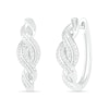 Thumbnail Image 0 of 0.18 CT. T.W. Diamond Twist Hoop Earrings in Sterling Silver