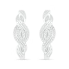 Thumbnail Image 2 of 0.18 CT. T.W. Diamond Twist Hoop Earrings in Sterling Silver