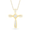 0.12 CT. T.W. Diamond Loop Cross Pendant in 10K Gold