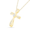 0.12 CT. T.W. Diamond Loop Cross Pendant in 10K Gold