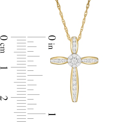 0.23 CT. T.W. Composite Diamond Cross Pendant in 10K Gold