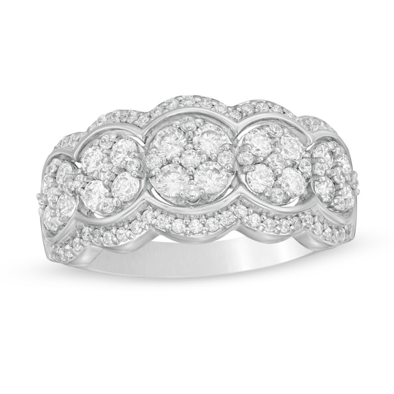 0.95 CT. T.W. Composite Diamond Scallop Edge Ring in 10K Gold