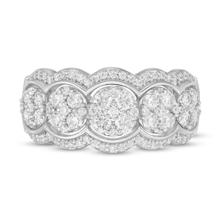 0.95 CT. T.W. Composite Diamond Scallop Edge Ring in 10K Gold