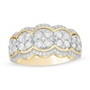 Thumbnail Image 1 of 0.95 CT. T.W. Composite Diamond Scallop Edge Ring in 10K Gold